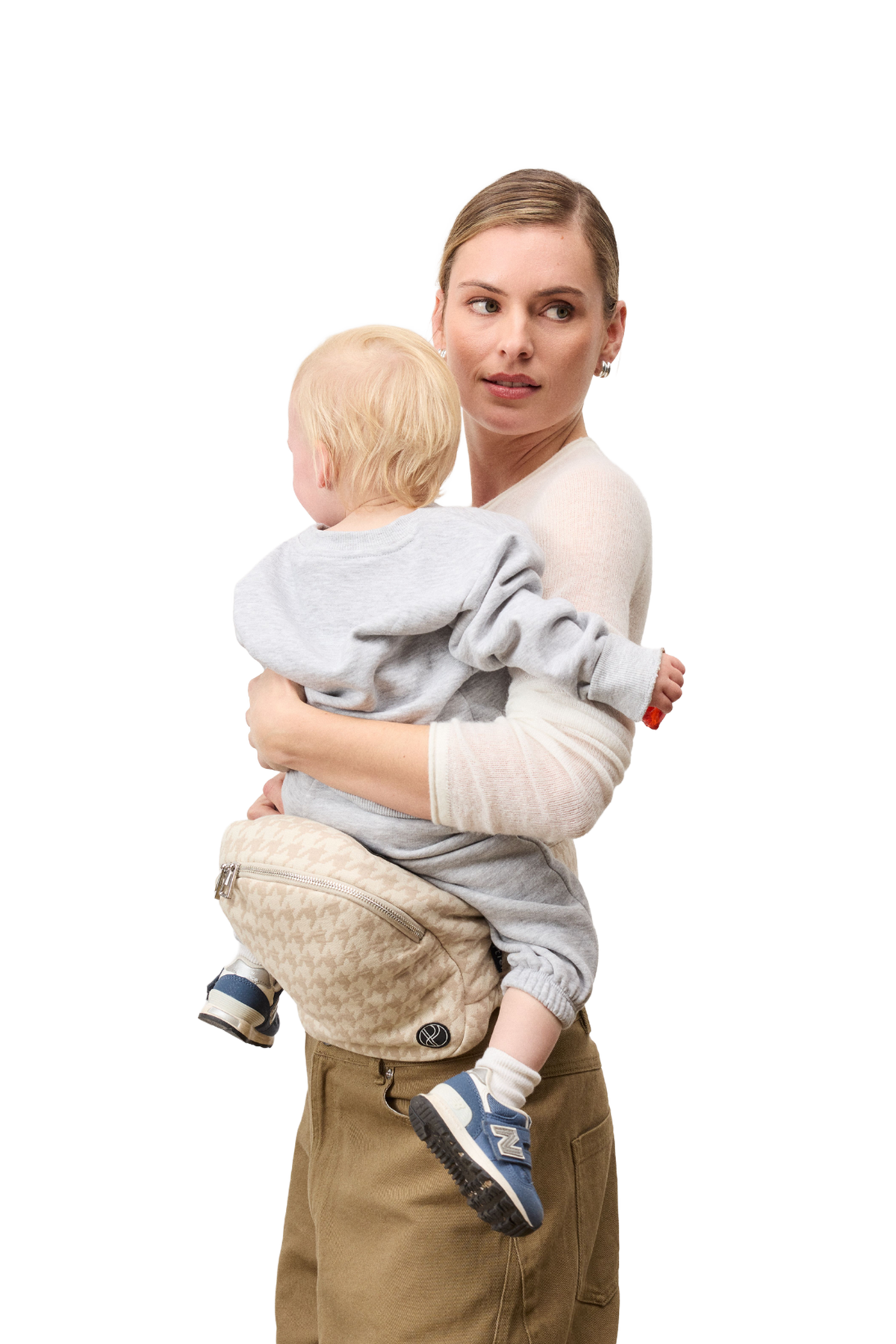 The Brio Belt Toddler Carrier - Neutral Houndstooth
