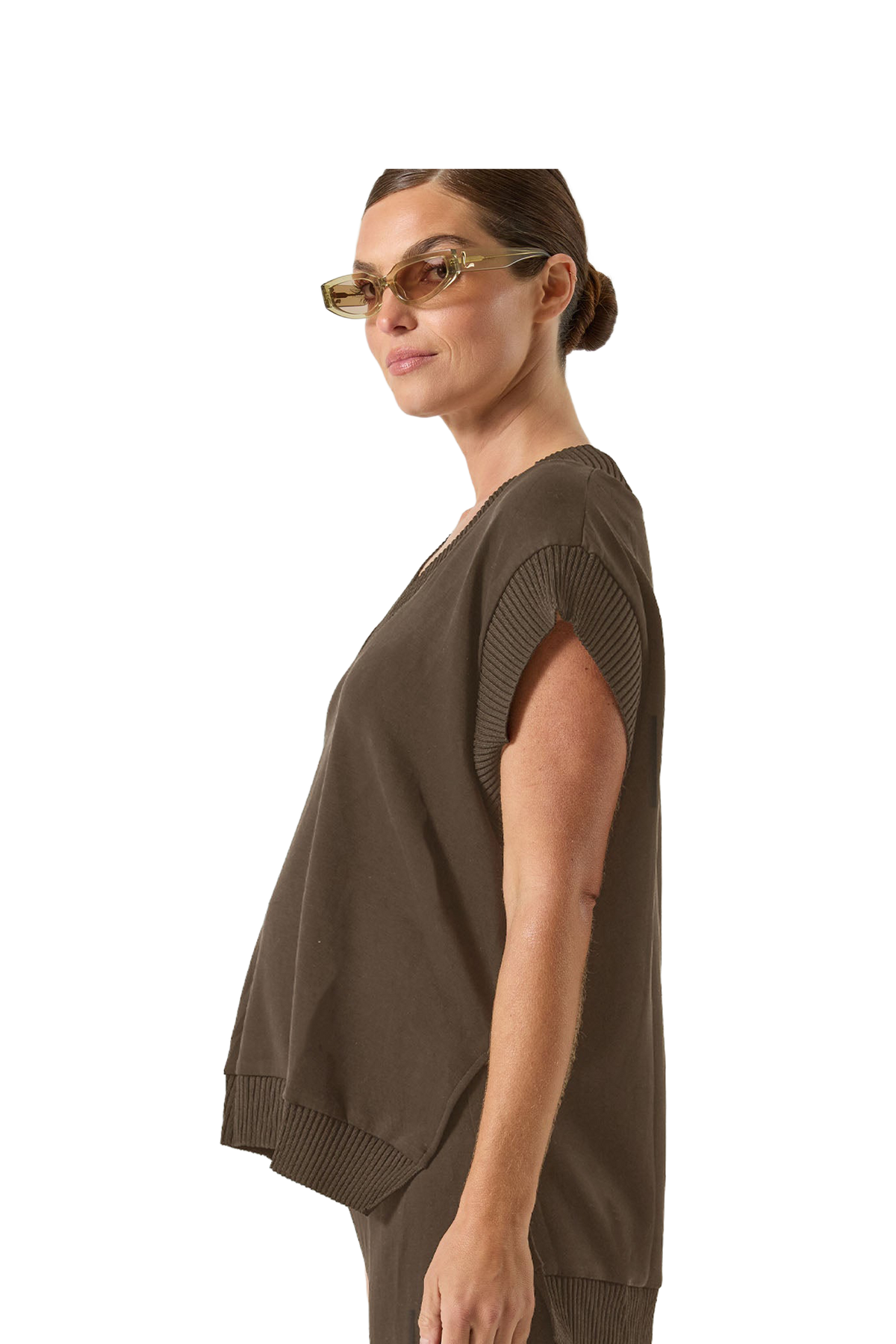 Lucia Sleeveless Lounge Top - Truffle