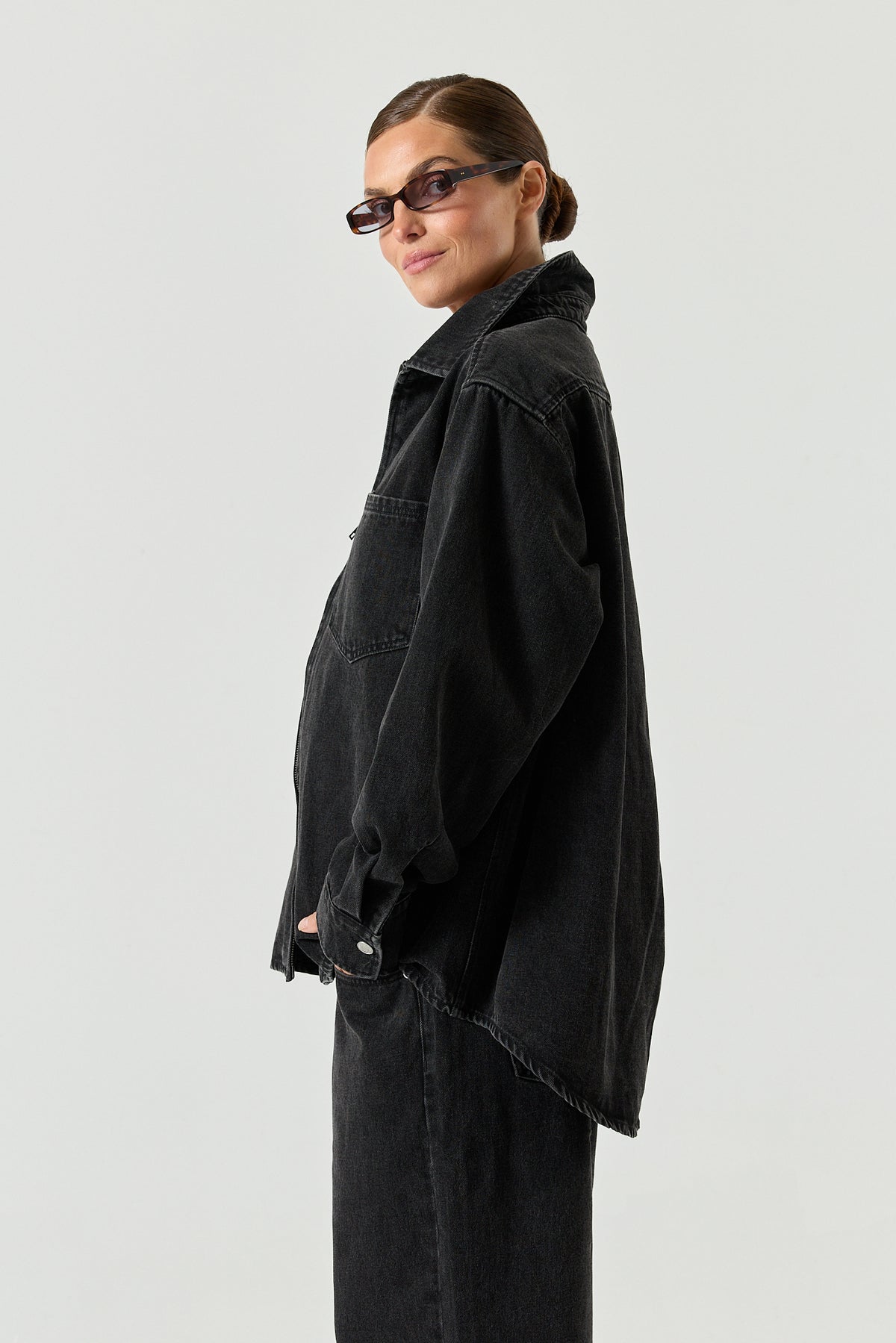 Xander Denim Shirt - Black