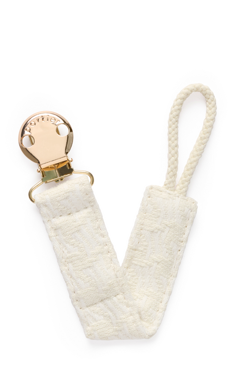 Petite Pacifier Clip - Natural Tweed