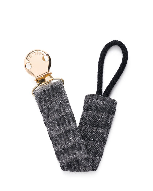 Petite Pacifier Clip - Charcoal Denim