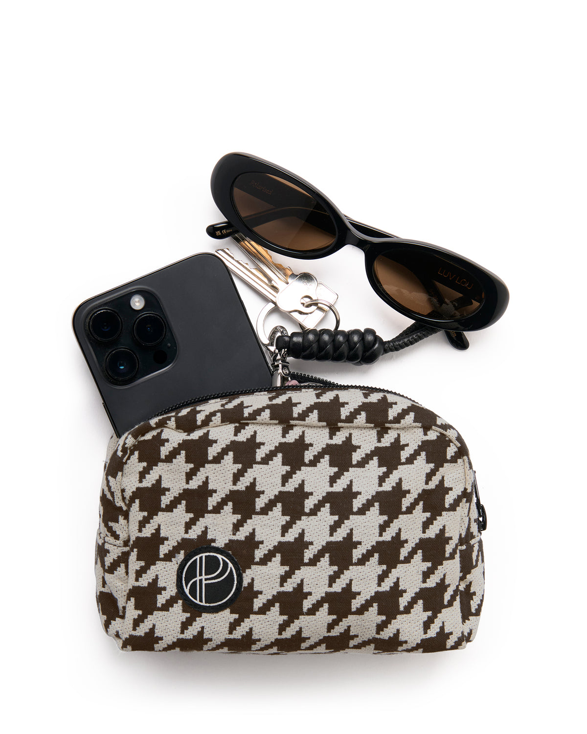 Essentials Pouch - Cocoa Houndstooth