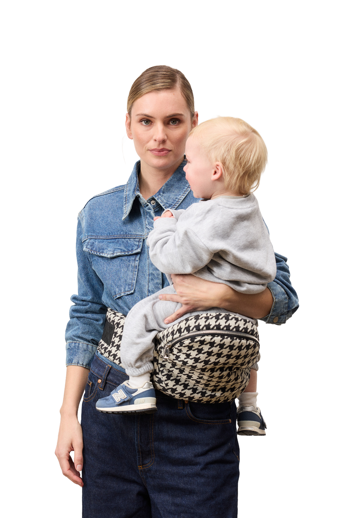 The Brio Belt Toddler Carrier - Houndstooth