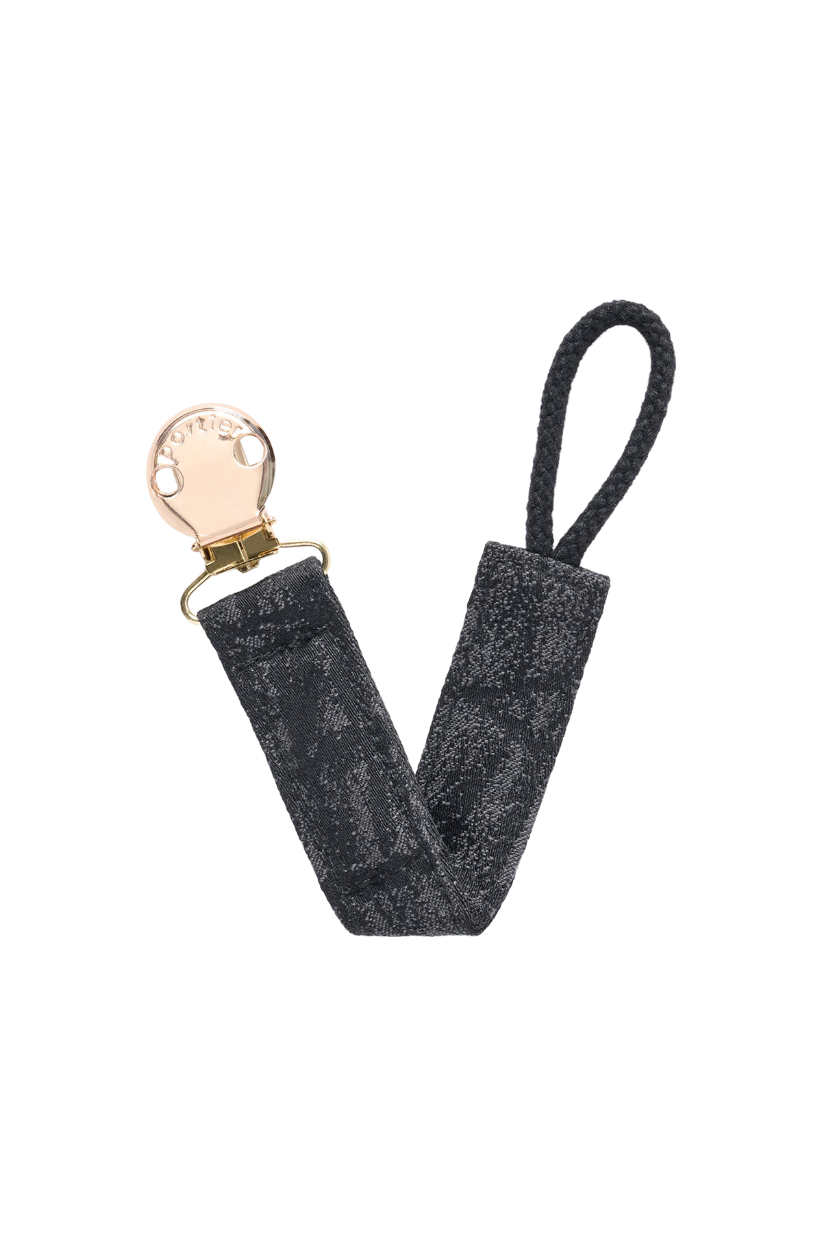 Petite Pacifier Clip - Black Alligator