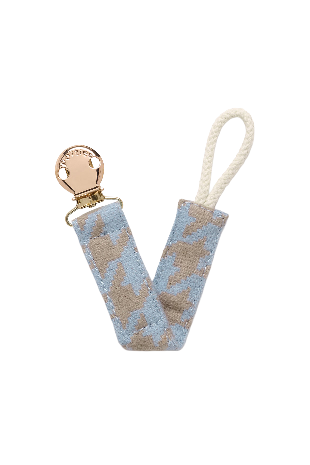 Petite Pacifier Clip - Azure Houndstooth