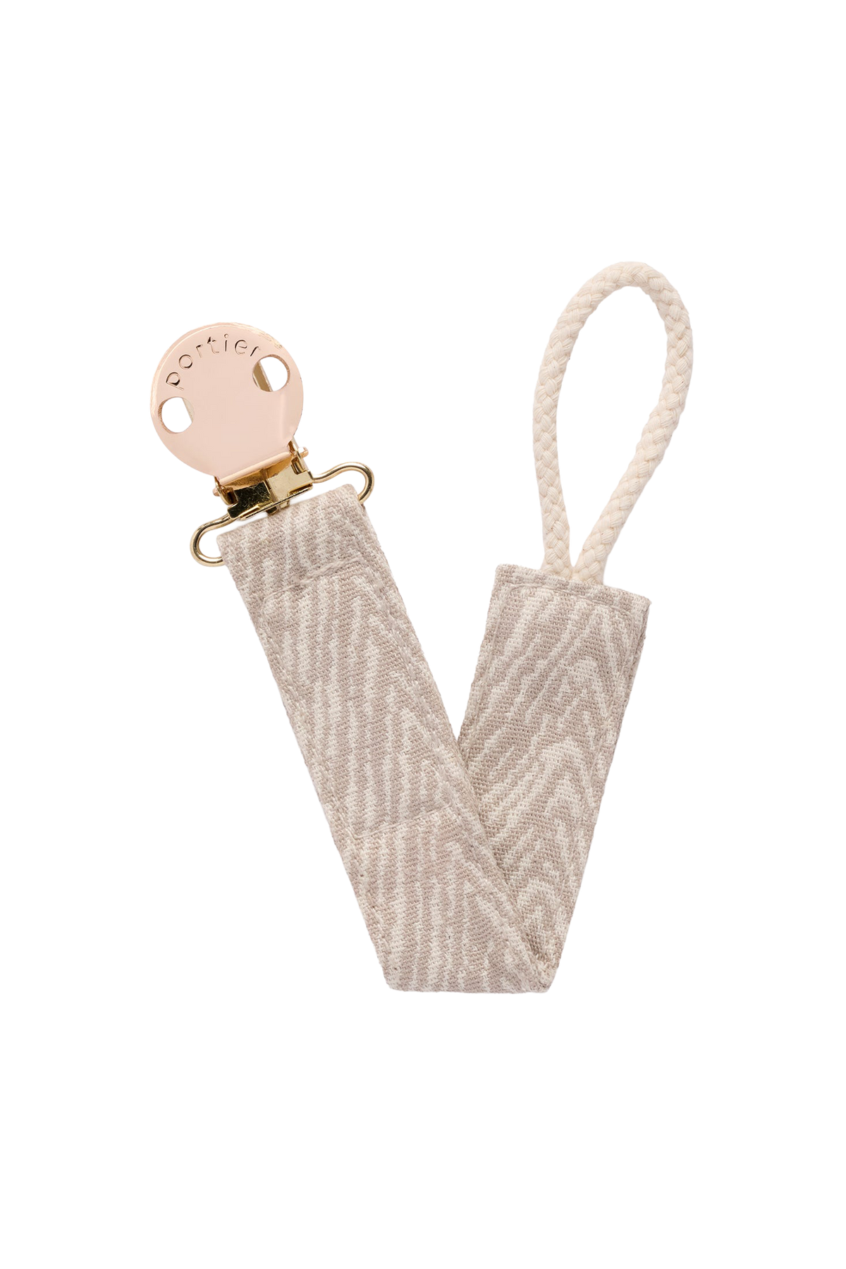 Petite Pacifier Clip - Sand Chevron