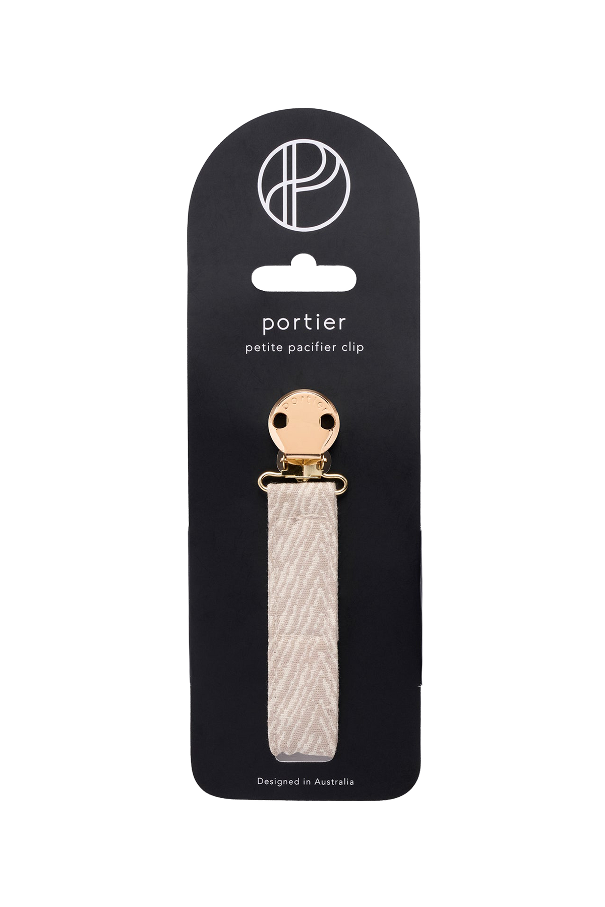 Petite Pacifier Clip - Sand Chevron