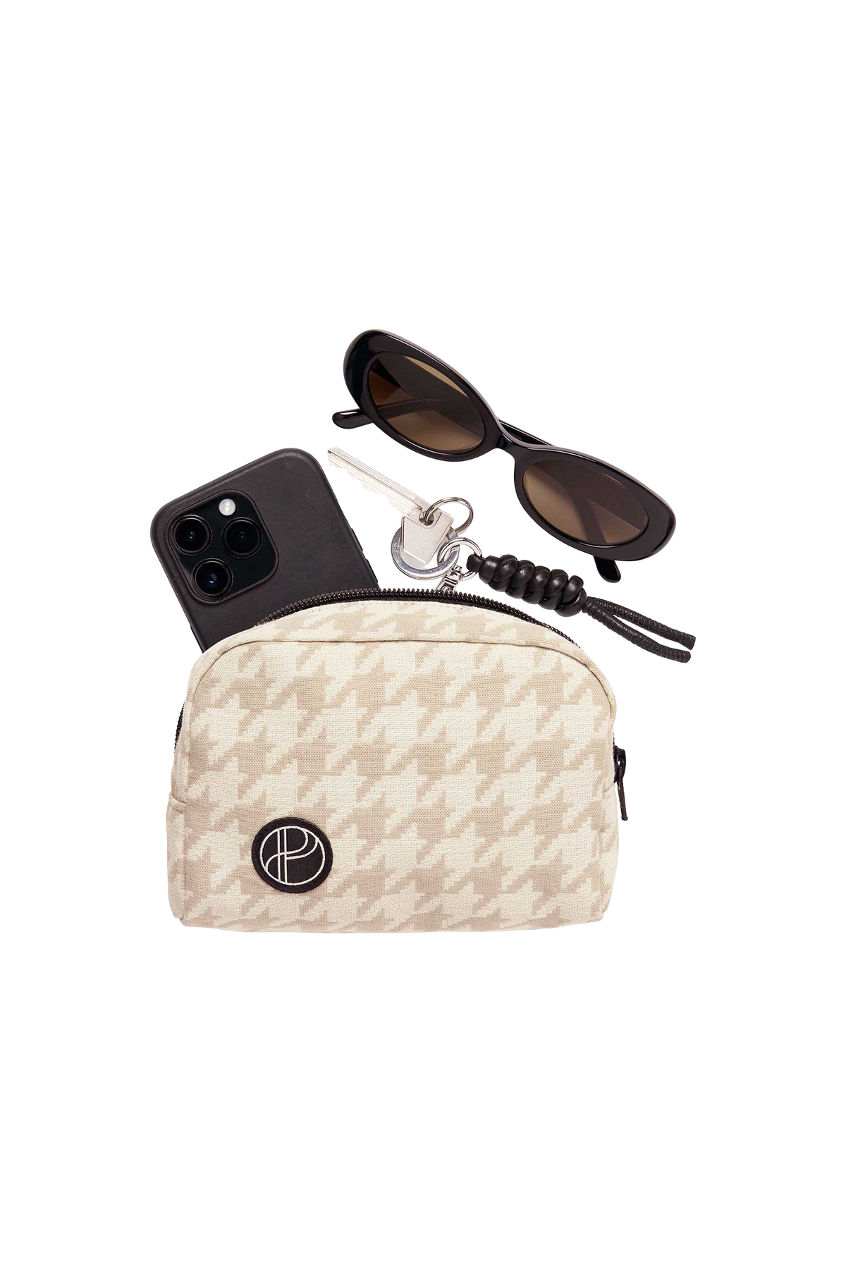 Essentials Pouch - Neutral Houndstooth