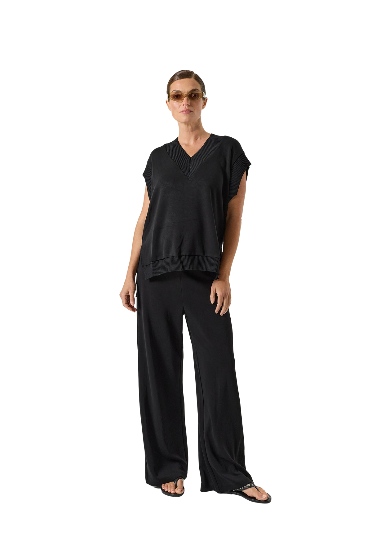 Lucia Sleeveless Lounge Top - Black