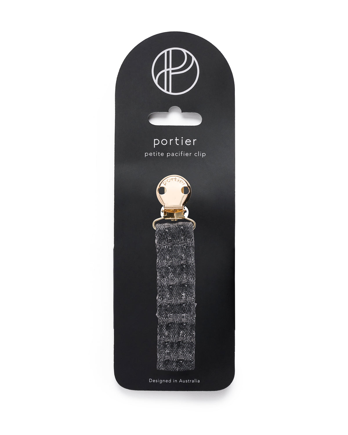 Petite Pacifier Clip - Charcoal Denim