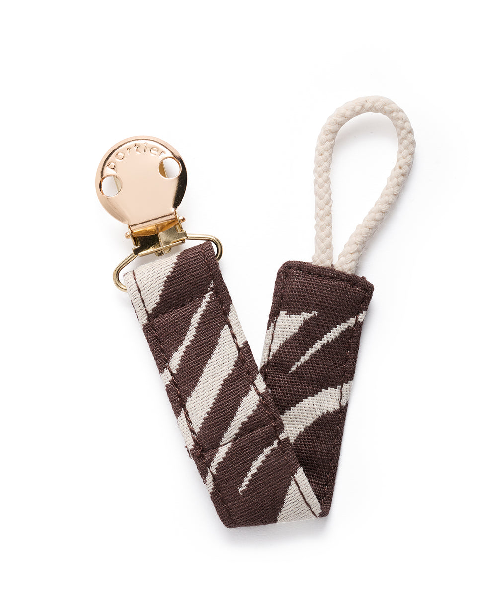 Petite Pacifier Clip - Zebra – Portier Australia Pty Ltd