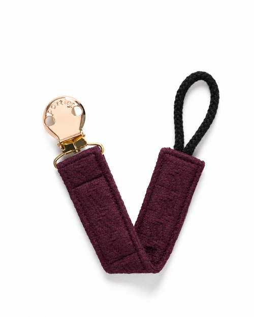 Petite Pacifier Clip - Mulberry Tweed